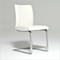 Set of 4 White Leather Alessia Dining Kitchen Chairs + Bonus